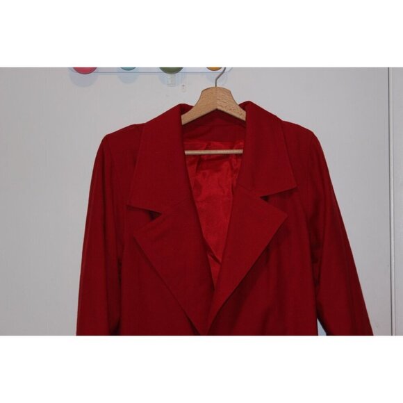 Vintage Diana Charles Red Wool Overcoat Size  4/5 (Small) Womens - Picture 4 of 13